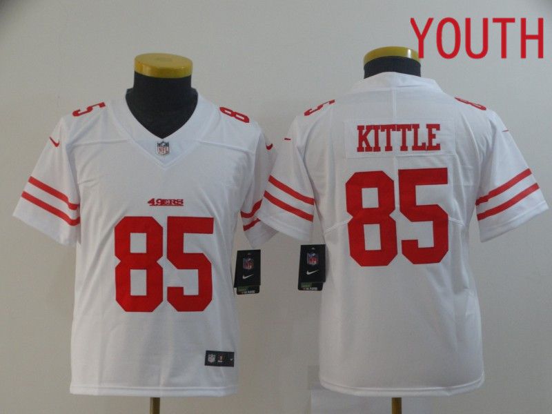 Youth San Francisco 49ers #85 Kittle White Nike Vapor Untouchable Limited Player NFL Jerseys->youth nfl jersey->Youth Jersey